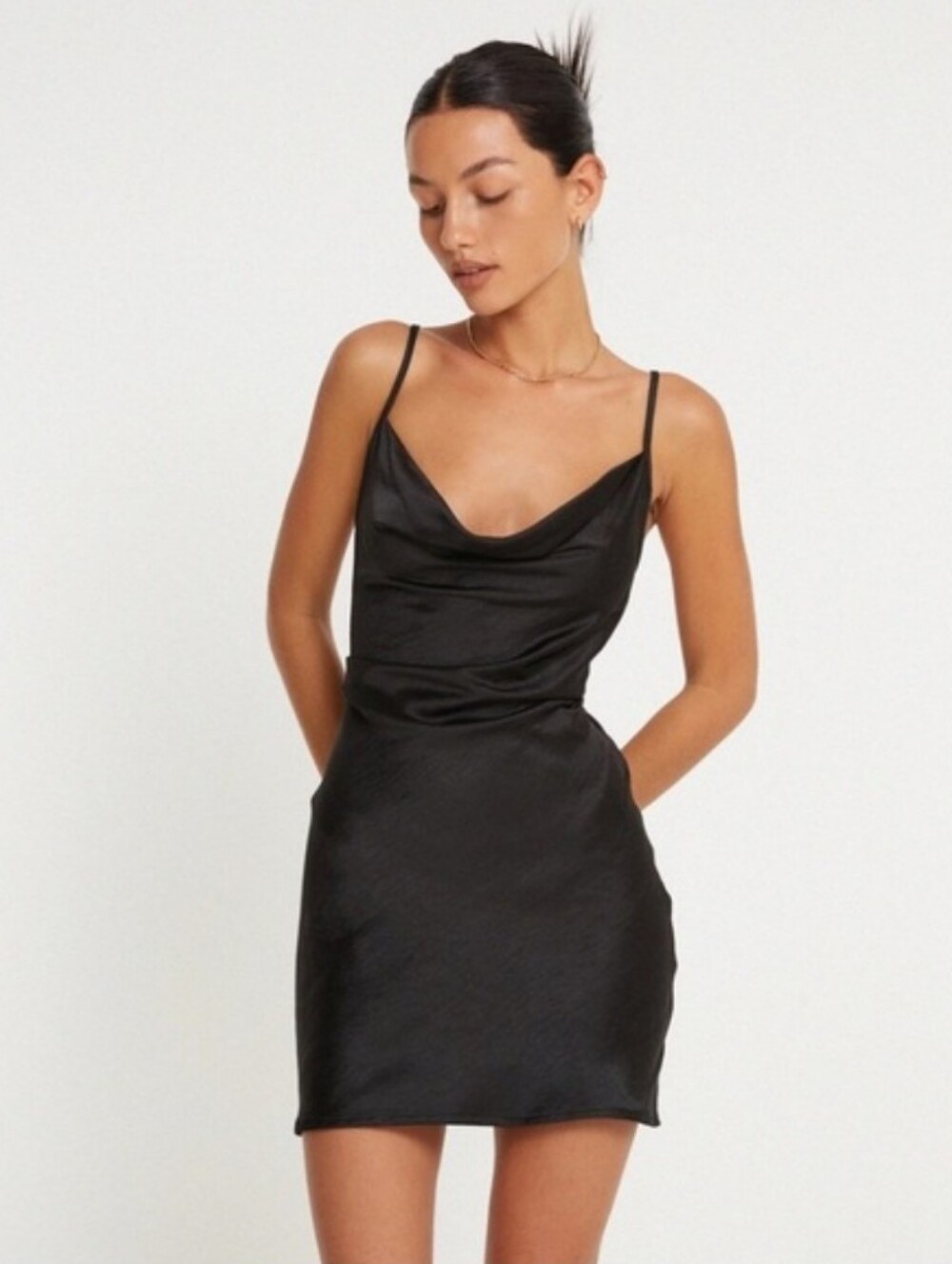 Motel Rocks Paira Dress Satin Black- S